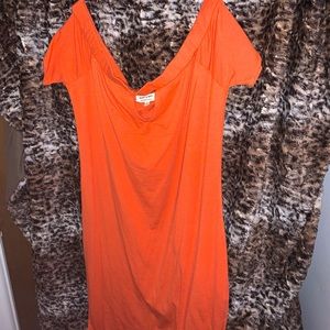 Off the shoulder fitted t-shirt dress